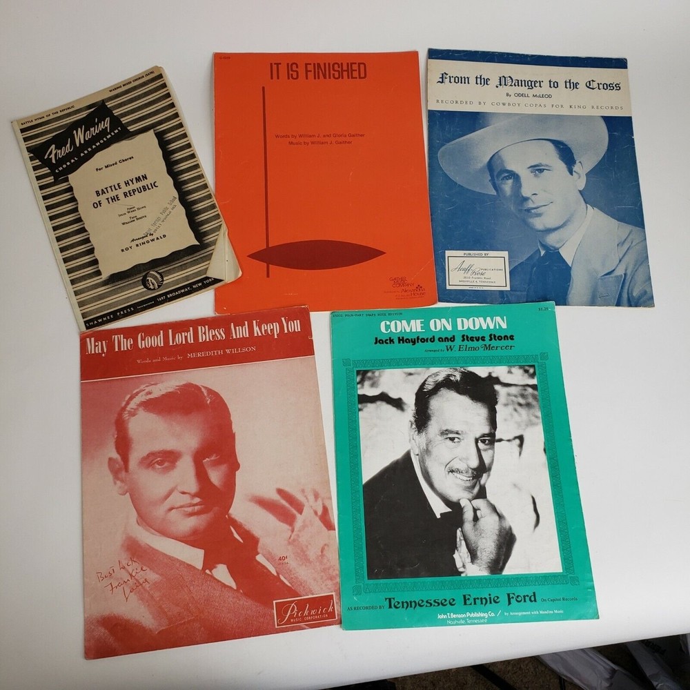 Vintage 1940s-1970s Sheet Music Religious Christian Gospel Gaither Odell McLeod